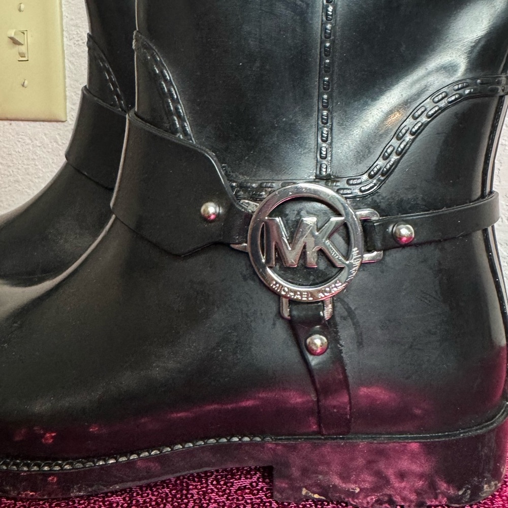 MICHAEL KORS 🖤 Women’s Rubber Knee-high Rain Boots (Size 7) - Picture 4 of 16